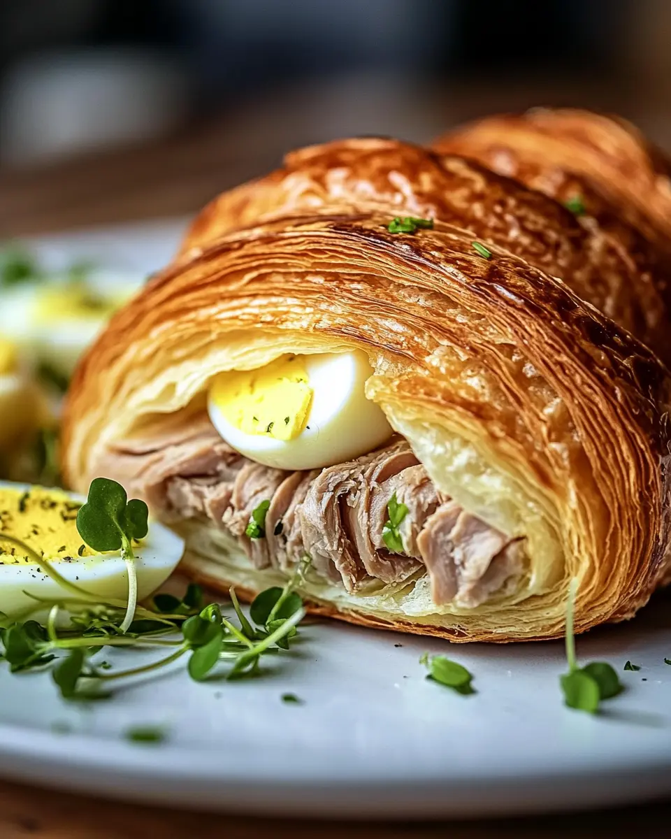Home 1 Croissant mit Thunfisch und hartgekochtem Ei: Irresistibly Easy Delight