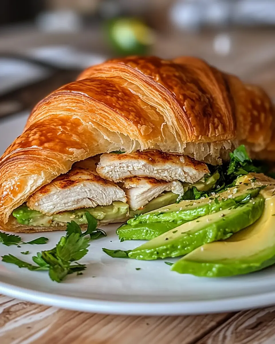 Home 2 Croissant mit gegrilltem Hähnchen und Avocado: Indulgent Delight
