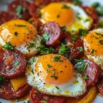 Eier mit Chorizo nach spanischer Art First Image First Image