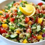 Quinoa-Salat mit Gemüse und Zitrone First Image First Image