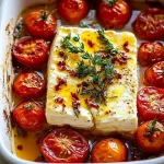 Gebackener Feta mit gerösteten Tomaten und Honig First Image First Image