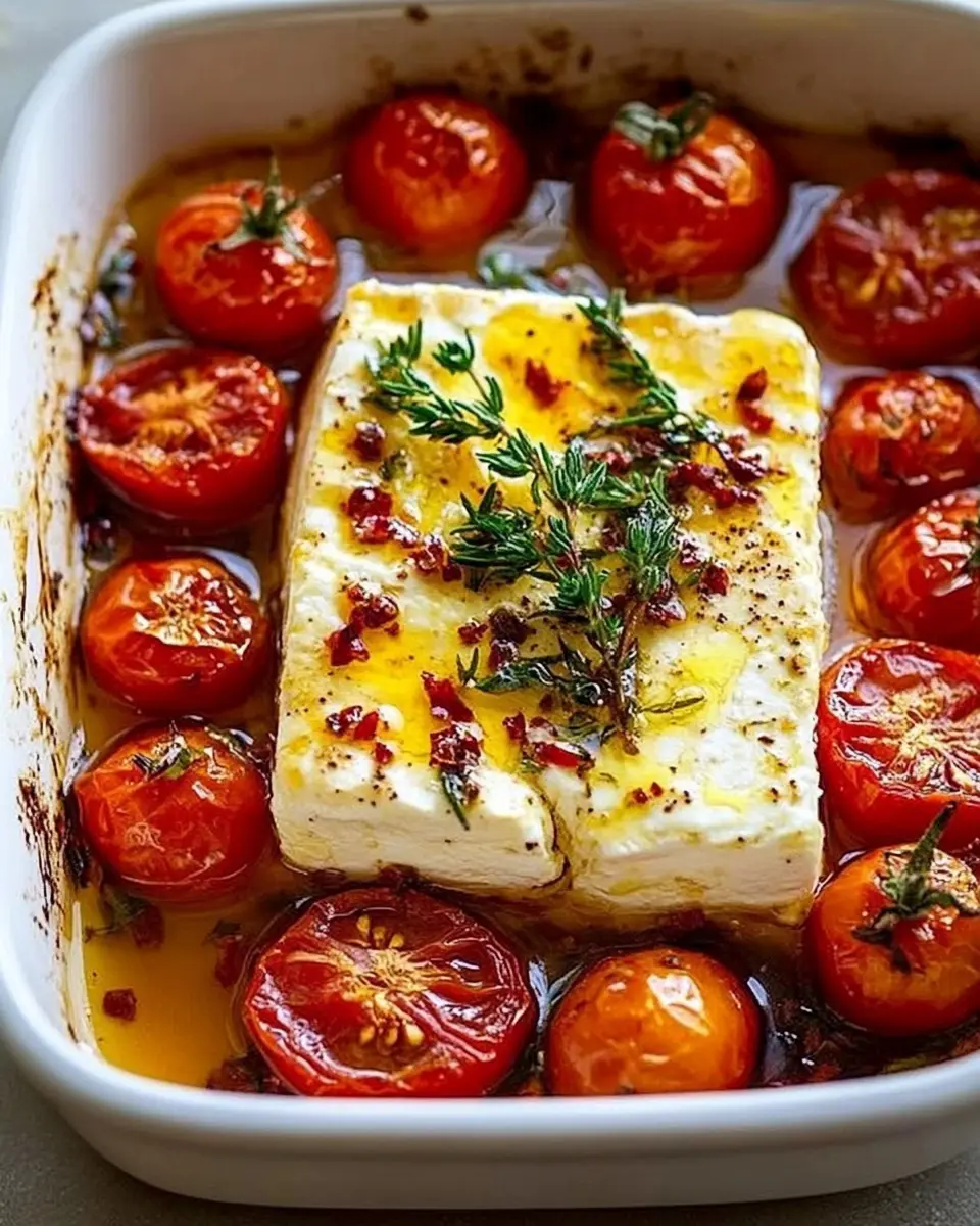 Gebackener Feta mit gerösteten Tomaten und Honig: Irresistibly Easy!