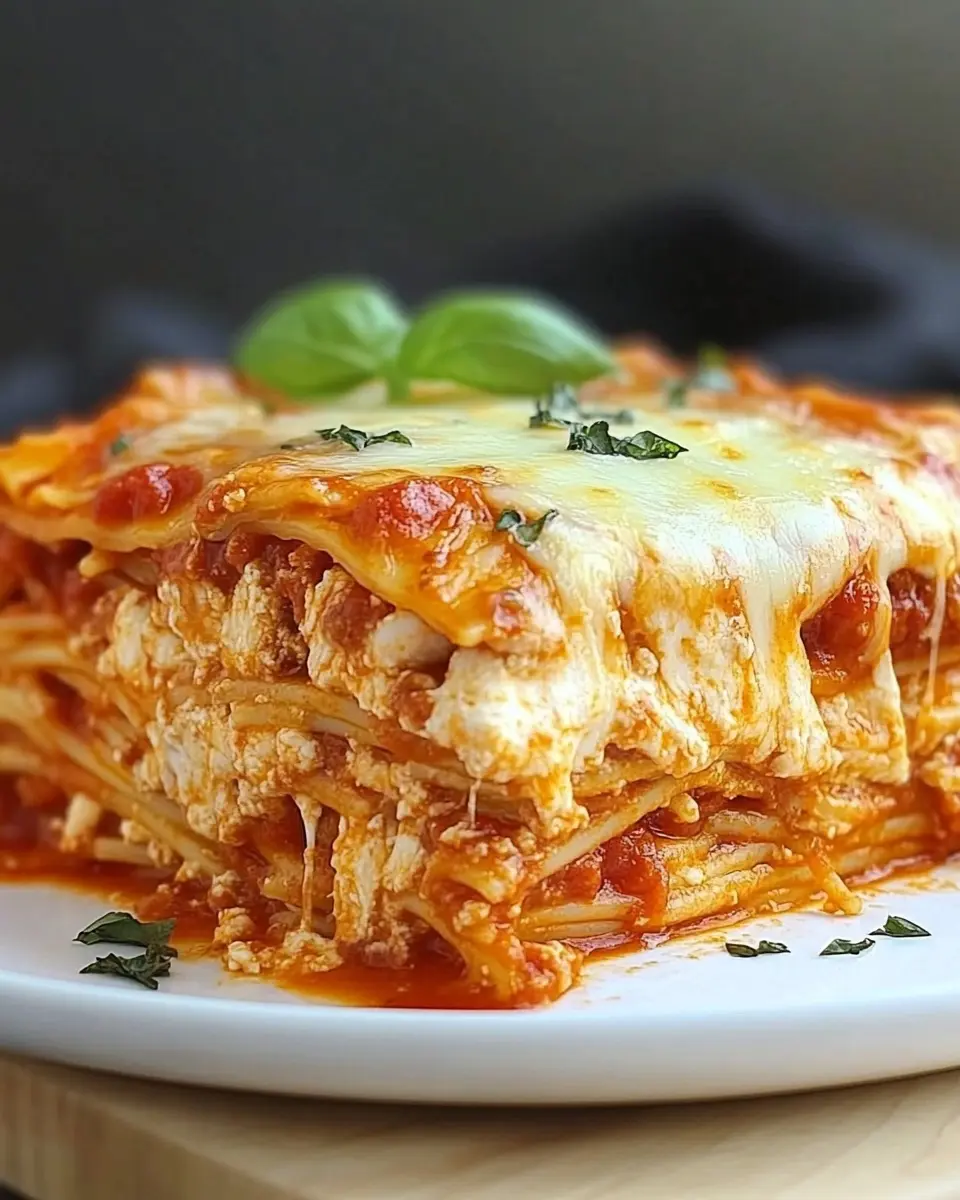 Spaghetti-Lasagne mit Hähnchen: Irresistibly Cheesy Comfort!