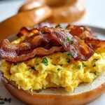 Bagel mit Rührei und Speck First Image First Image