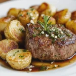 Filet mit Knoblauch und Kartoffeln First Image First Image