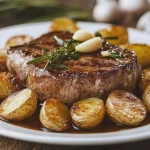 Filet mit Knoblauch und Kartoffeln First Image First Image