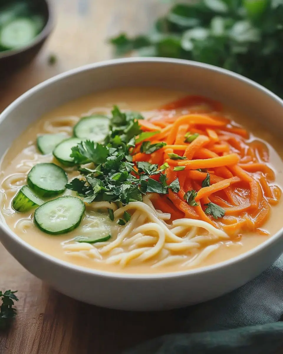 Cremige und köstliche kalte Nudelsuppe für heiße Sommertage