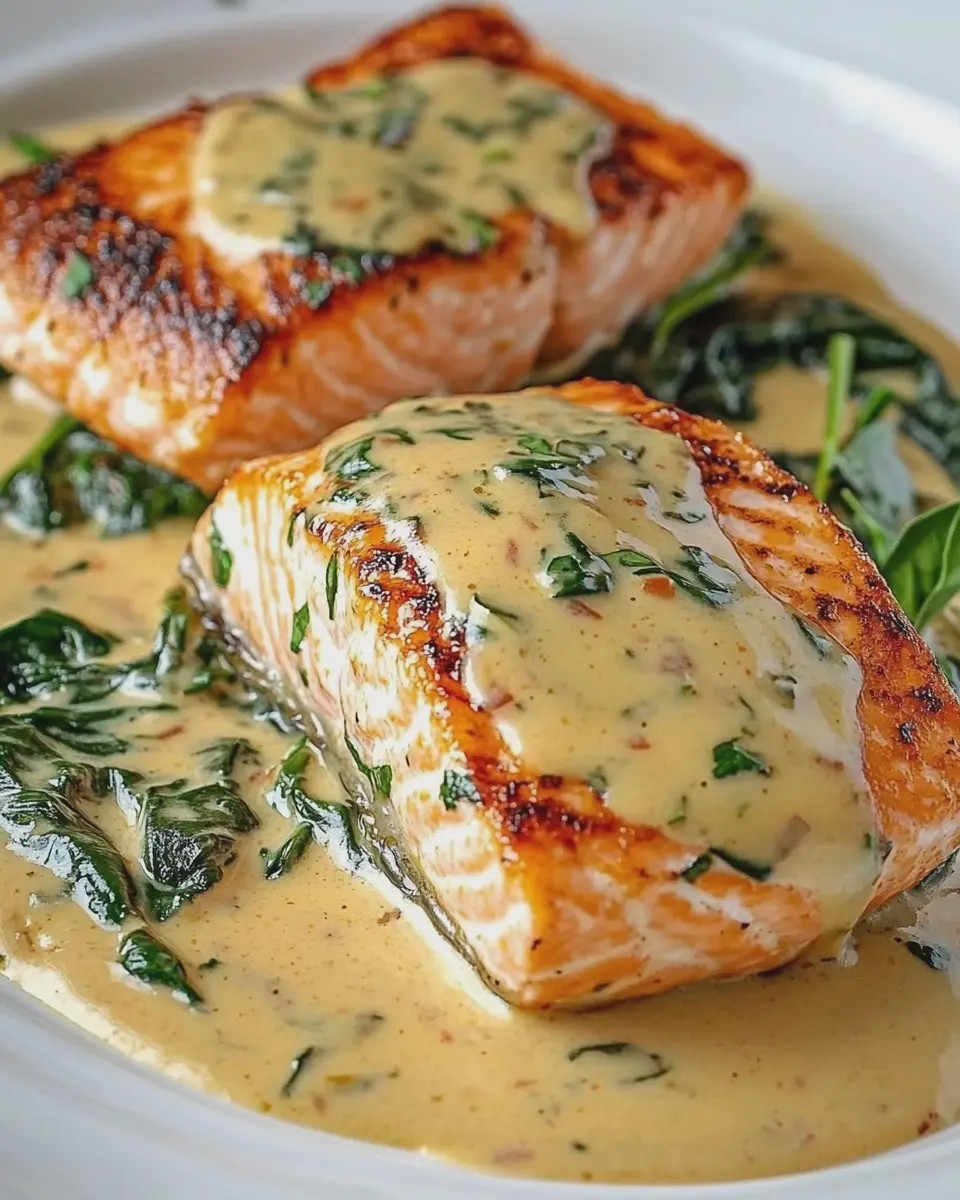 Gegrillter Lachs mit cremiger Florentiner Sauce: Pure Genuss